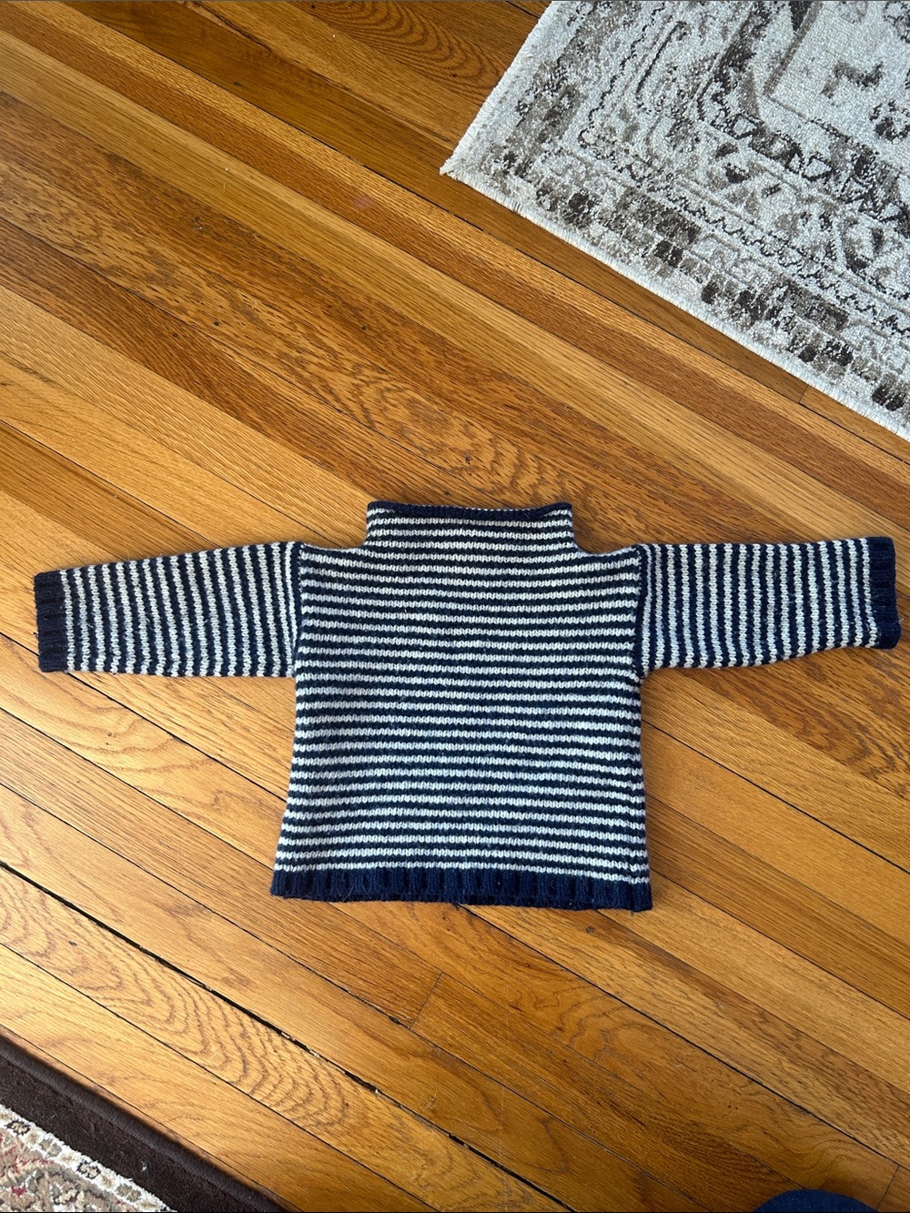 Babaa Navy and Cream Striped Knit Top 3-4y - Picture 3 of 4